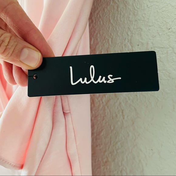Lulu's Ready for Romance Blush Satin Mini Wrap Dress - Picture 7 of 15